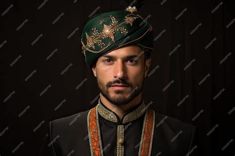 Premium Ai Image Wedding Turban Of A Pakistani Indian Groom