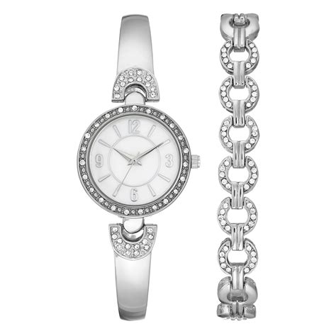 Ladies Silver Tone Watch Set