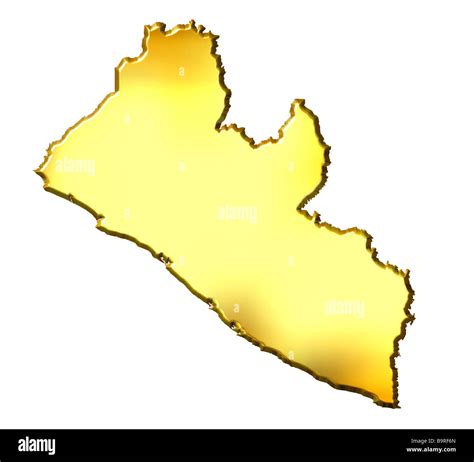 Liberia 3d Golden Map Isolated In White Stock Photo Alamy