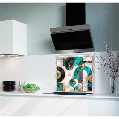 Кухонный фартук на стену Оптион Арт-деко на мраморе (панель из ...