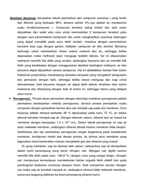 Destilasi Azeotrop Merupakan Teknik Pemisahan Dari Campuran Azeotrop Pdf