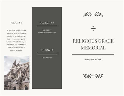 Free Religious Funeral Memorial Bi Fold Brochure Template To Edit Online