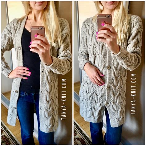 Вязаный женский кардиган Серый Джинс - Tanya Knit