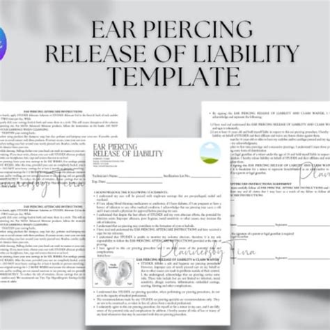 Ear Piercing Certificate Template Etsy
