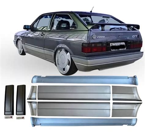 Kit Spoiler Lateral Frisos Coluna Gol Gti Quadrado Cinza Frete grátis