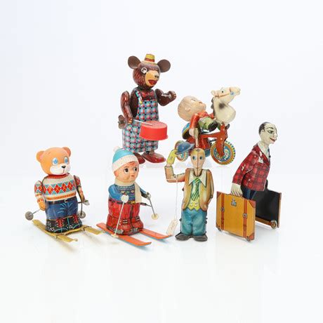 MEKANISKA LEKSAKER SEX ST Plåt och plast tal Figurer Leksaker