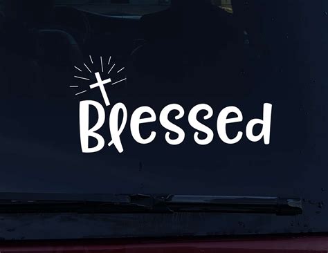 Christian Blessed Vinyl Decal With Cross Osborngraphics Etsy