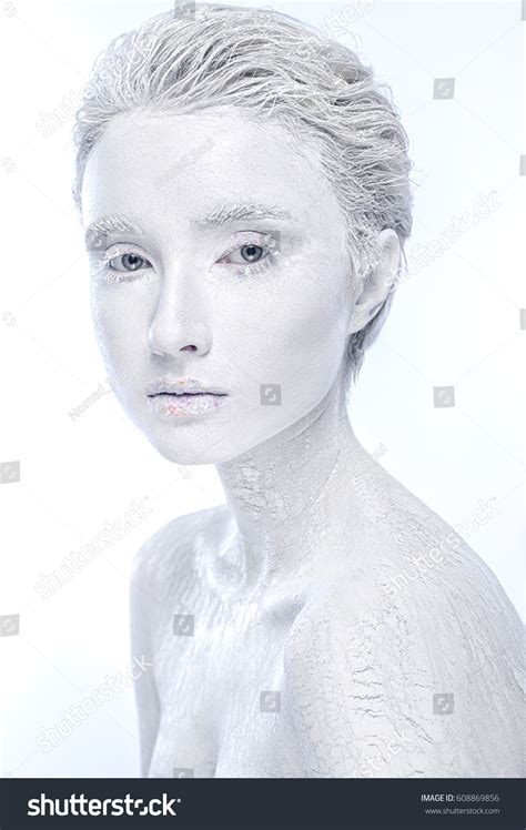 Naked Frozen Female Woman Covered Ice Stock Photo 608869856 Shutterstock