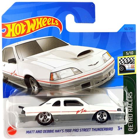 Игрушечная машинка Hot Wheels Matt and Debbie Hay s 1988 Pro Street Thunderbird White базовая