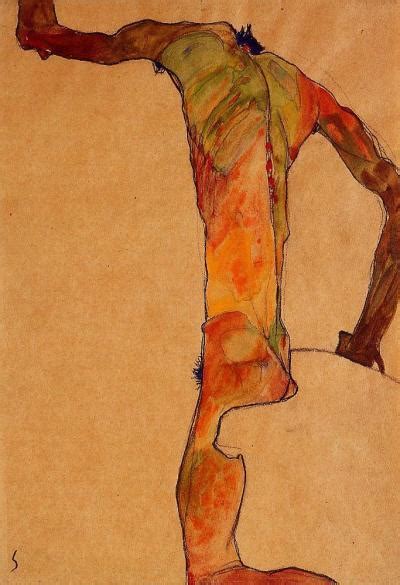 Male Nude 1910 Egon Schiele Medium Watercolor P Tumbex