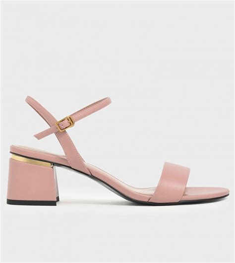Buy Charles Keith Open Toe Ankle Strap Block Heel Sandals In Nude Thstreet Qatar