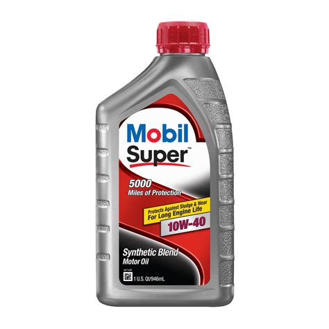 Mobil Super Synthetic Blend Motor Oil 10w 40 1 Qt