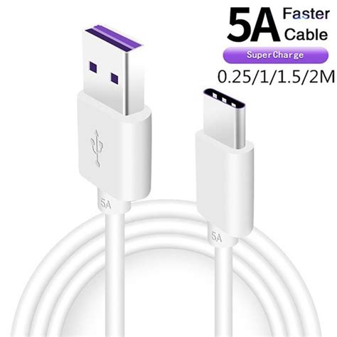 5A Super Fast Charger USB Type C Data Cable Fast Charge 3 0 Type C I O