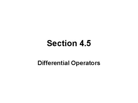 section   differential operators differential operator