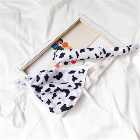 Rotique Sexy Vache Micro Bikini Lolita Kawaii Soutien Gorge Culotte Ensemble Bas Sous V Tements