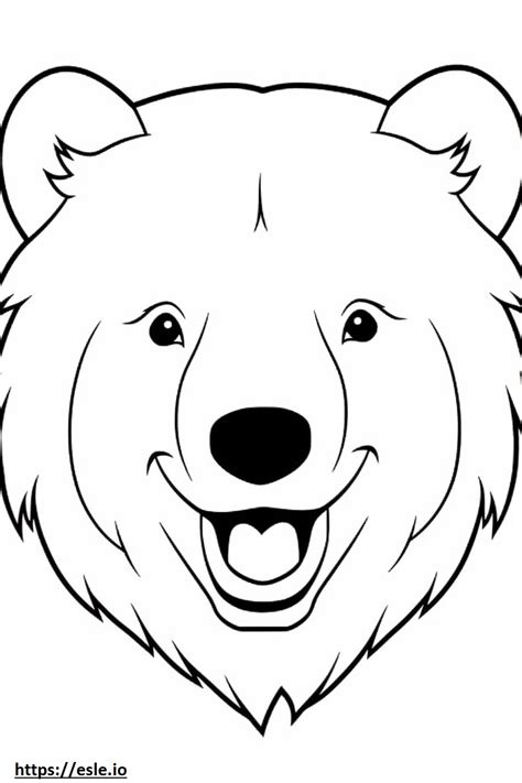 Brown Bear smile emoji coloring page
