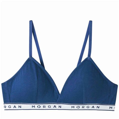 Soutien Gorge Triangle Coques Amovibles Bleu Morgan Lingerie En Coton