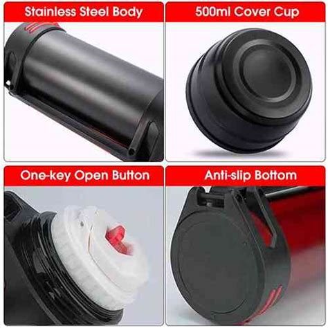 L Portable Vacuum Flask Insulated Hot Water Bottle Ido Lk