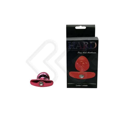 Plug Anal M Cônico em Metal Joia e Base Removível Hard 6 8 x