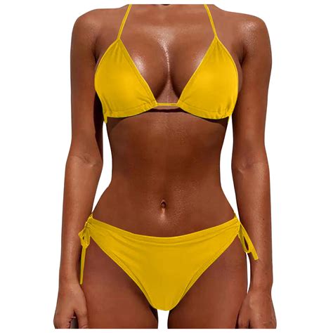 Zomer Lichtgewicht Pittig Meisje Bikini Badpak Dames Sexy Mode Badpak Effen Kleur Hoge Taille