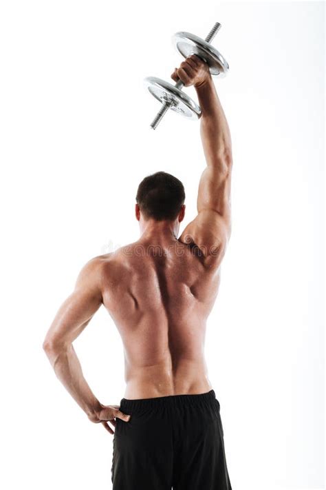 Muscular Naked Man Lifting Dumbbell Stock Photos Free Royalty Free Stock Photos From