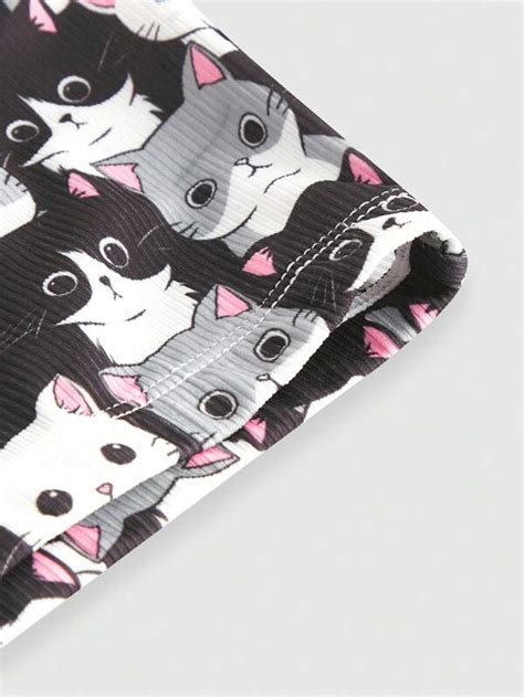 Romwe Kawaii Cartoon Graphic Contrast Binding Lingerie Set Shein Usa
