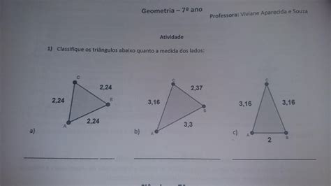 Os Lados De Um Triangulo Medem