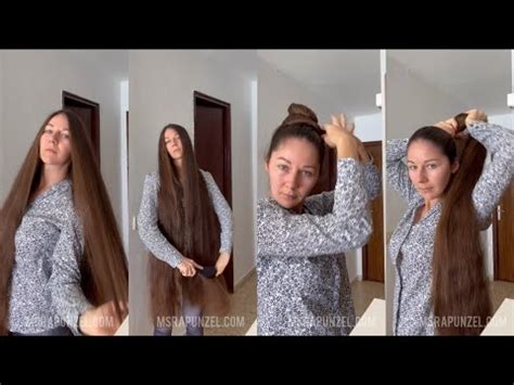 MsRapunzel New Brunette Rapunzel With Thick Almost Knee Length Hair YouTube
