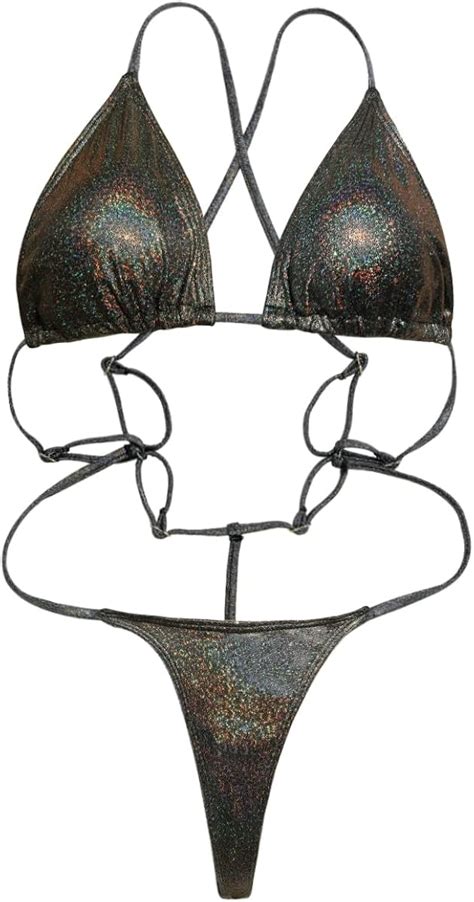 Buy YIMISAN Women S Sexy One Piece Sling Bikini High Cut Cheeky Swimsuit Thong Bathing Suits