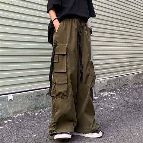 Green Cargo Pants Y K Streetwear Baggy Oversized Look Off