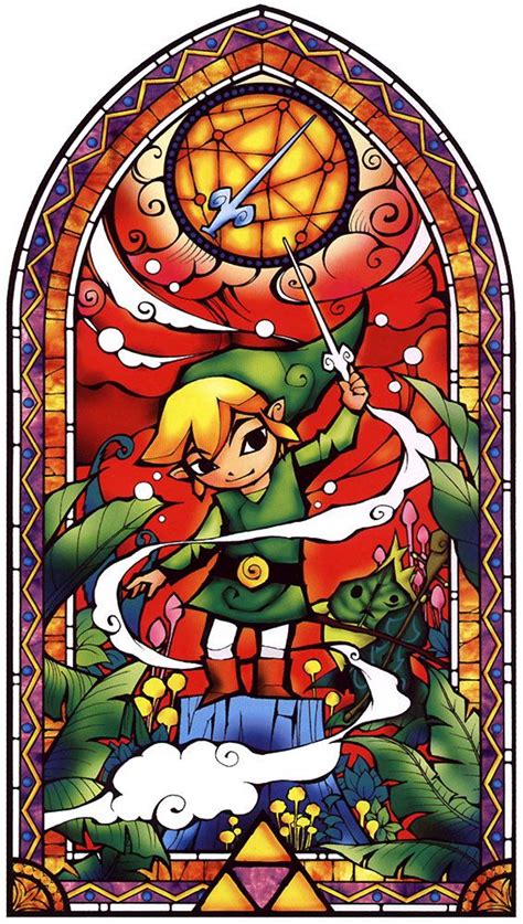 Link Stained Glass Window Characters And Art Legend Of Zelda Wind