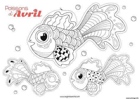 Coloriage Poisson Avril A Decouper Par Eugenie Varone JeColorie