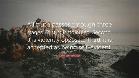 Arthur Schopenhauer Quote All Truth Passes Through Three Stages