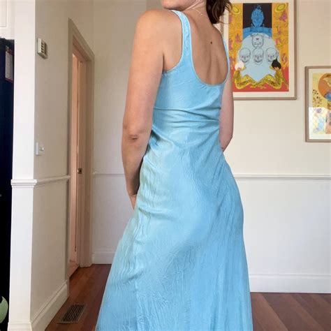 Baby Blue Silky Nude Lucy Dress Size Small Depop