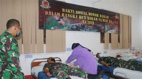 Sambut HUT Kodam VI Mulawarman Kodim 0907 Tarakan Gelar Donor Darah