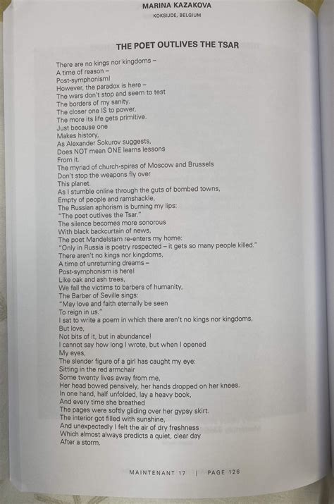 Dada Journal MAINTENANT 17 Releases Poem 'The Poet Outlives the Tzar