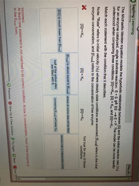Solved The Michaelis-Menten equation models the hyperbolic | Chegg.com