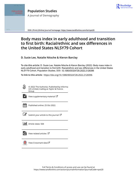 PDF Body Mass Index In Early Adulthood And Transition To First Birth Racial Ethnic And Sex