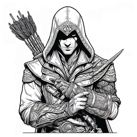 Coloriage Assassin's Creed - Coloriage Assassin's Creed stylisé dessin gratuit à imprimer