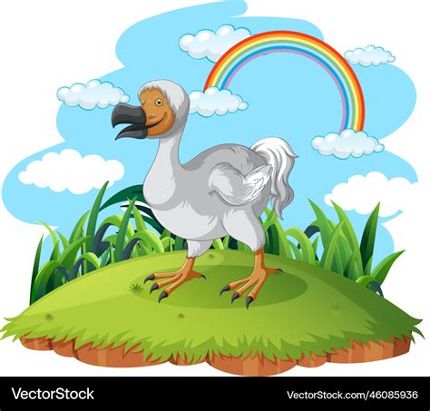 Dodo bird extinction animal cartoon character Vector Image