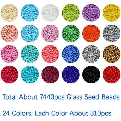 Tibaoffy Taille Crafts Perles De Rocaille En Verre Mm Perles De