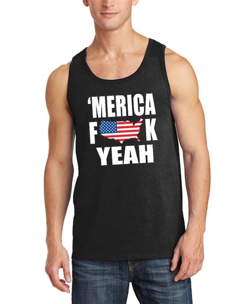 Fourth Of July Tank Tops For Men America Fuck Yeah US Flag Etsy