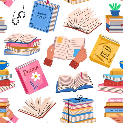 Livros diferentes repetidos elementos de leitura de desenhos animados