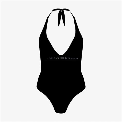 Tommy Hilfiger Halter One Piece Kadın Siyah Mayo KADIN Mayo Bikini