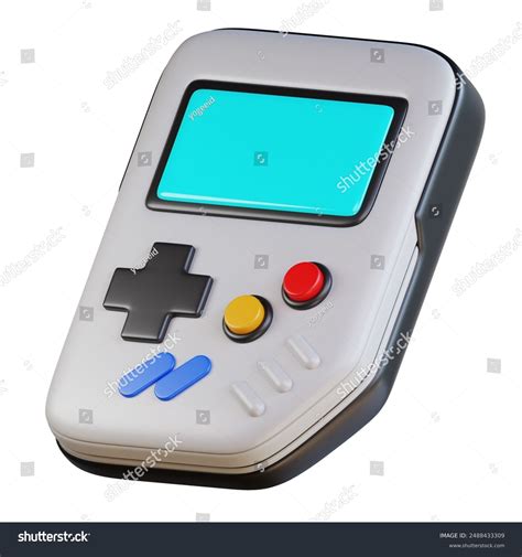 handheld gaming console blue screen stock illustration