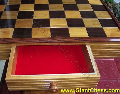 Wooden Chess Table - giant chess