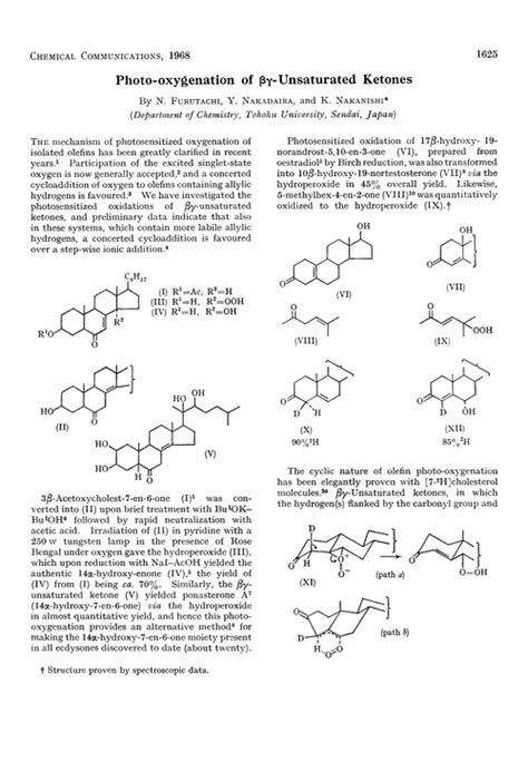 Photo Oxygenation Of βγ Unsaturated Ketones Chemical Communications