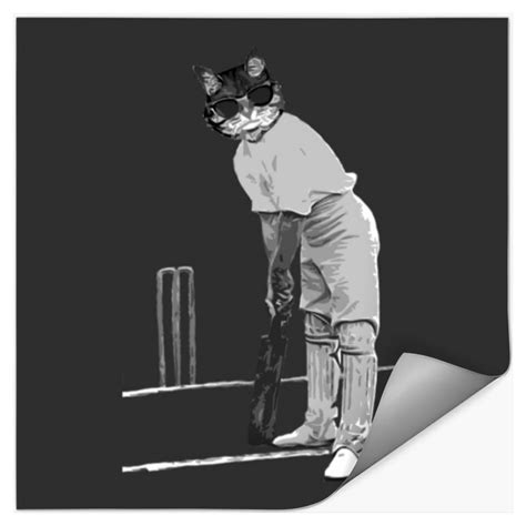 Vintage Cat Cricketer Stickers Sold By Gabriel Pereira Sku 27835400