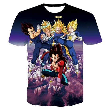 Cool 3d Printed T Shirts Men Anime Dragon Ball Z Graphic Tees Funny