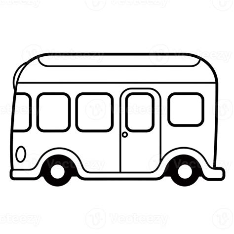 A Black And White Drawing Of A Bus With A Door Open Generative Ai